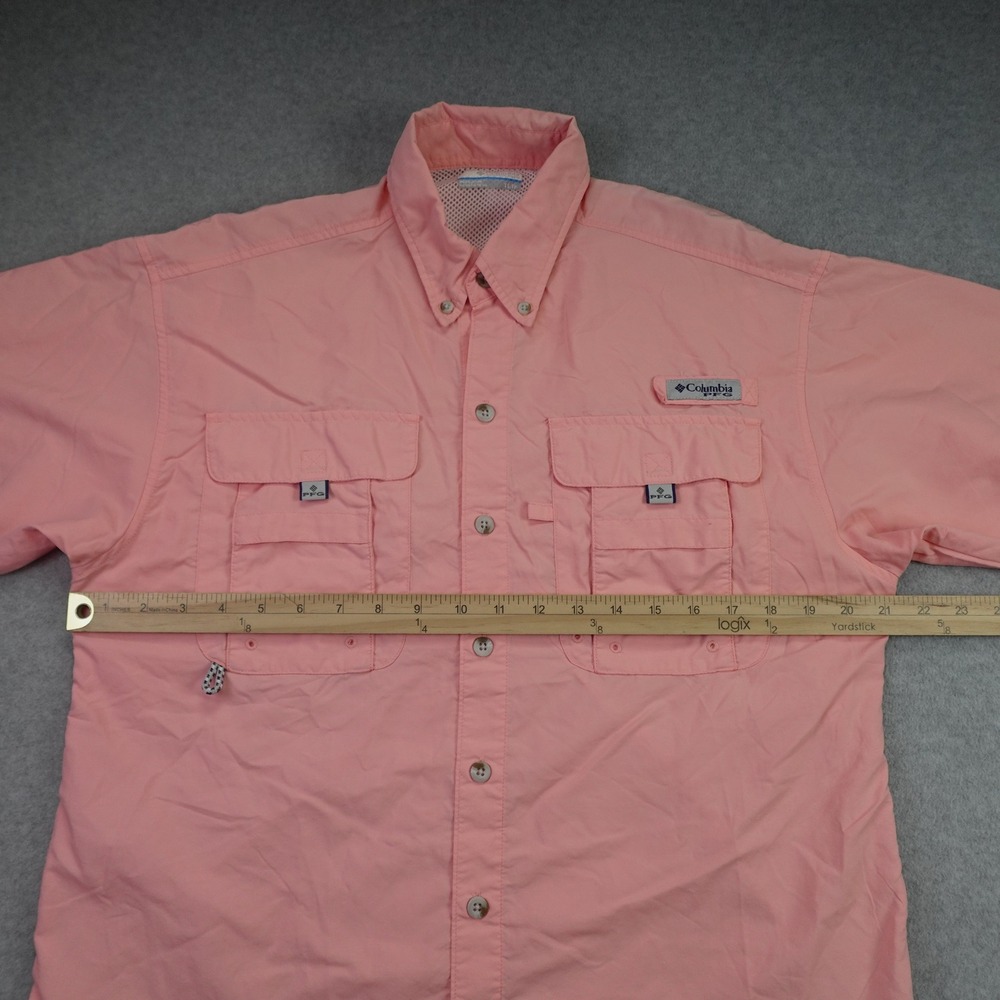 Columbia Shirt Mens XS Coral Pink PFG Bahama II Fishing Short Sleeve - Picture 8 of 14